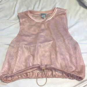 Pink Mesh Workout Top